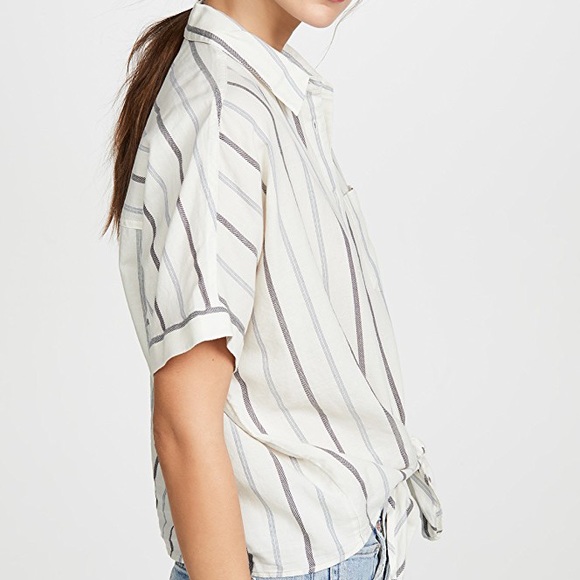 Madewell Tie-Front Shirt in Montpellier Stripe - Picture 3 of 6